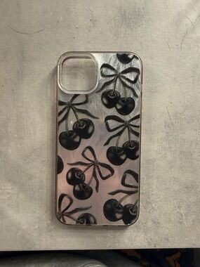 Clear Cherry Pattern Phone Case - Unbranded